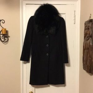 Zara Faux Collar Black Coat *Like New*